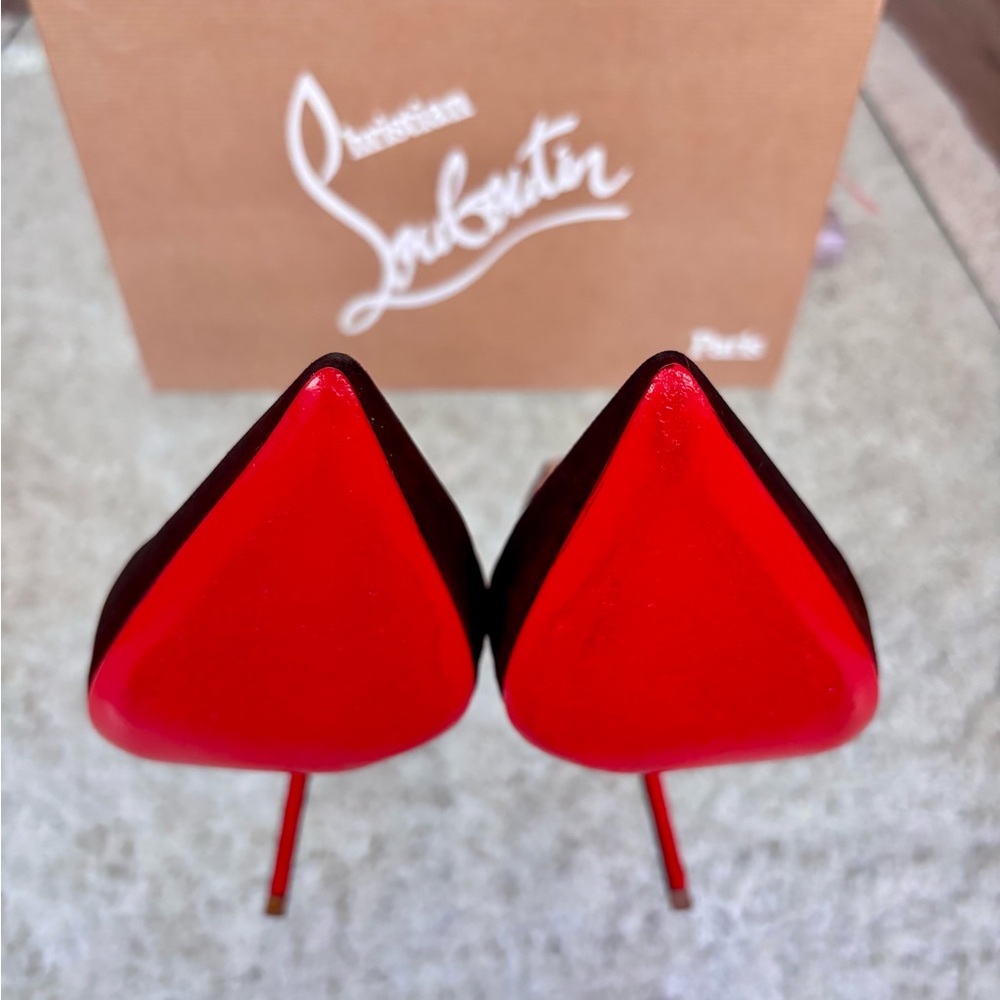 Authentic Christian Louboutin Pigalle Follies Women Brown Suede Stiletto Heels - Picture 11 of 16